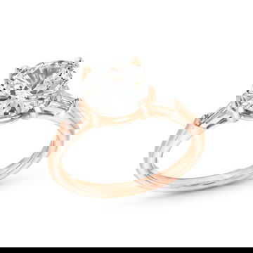 Uneek Three Stone Baguette Diamond Engagement Setting