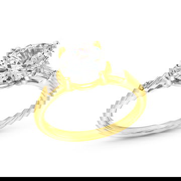 Uneek Three Stone Baguette Diamond Engagement Setting