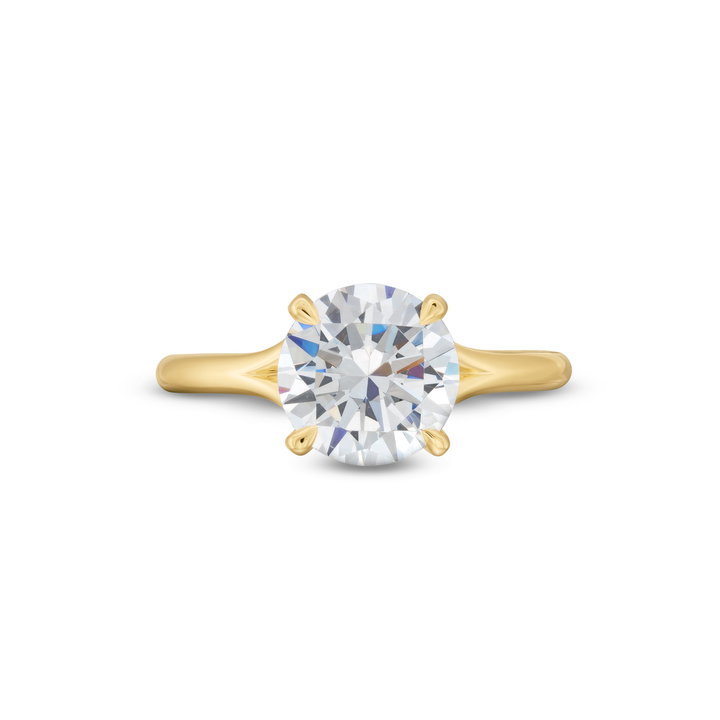 Uneek Hidden Halo Split Engagement Setting In Yellow Gold 18K
