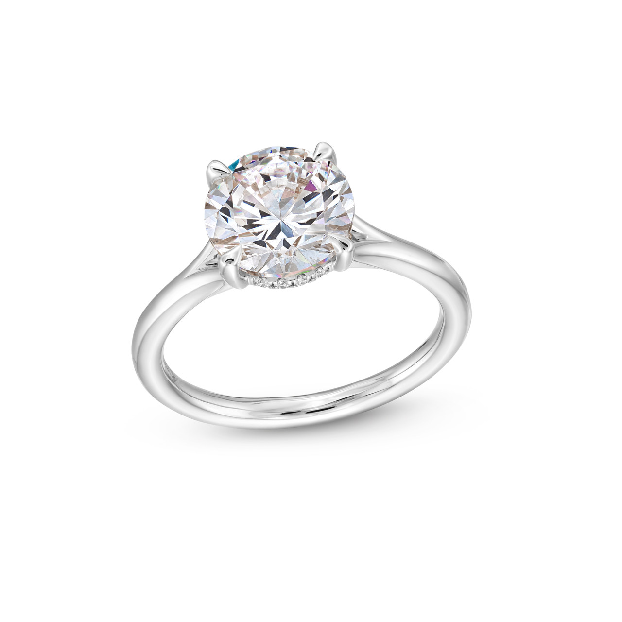 Uneek Hidden Halo Split Engagement Setting In White Gold 18K 1