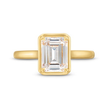 Uneek Under Halo Diamond Engagement Setting In Yellow Gold 18K