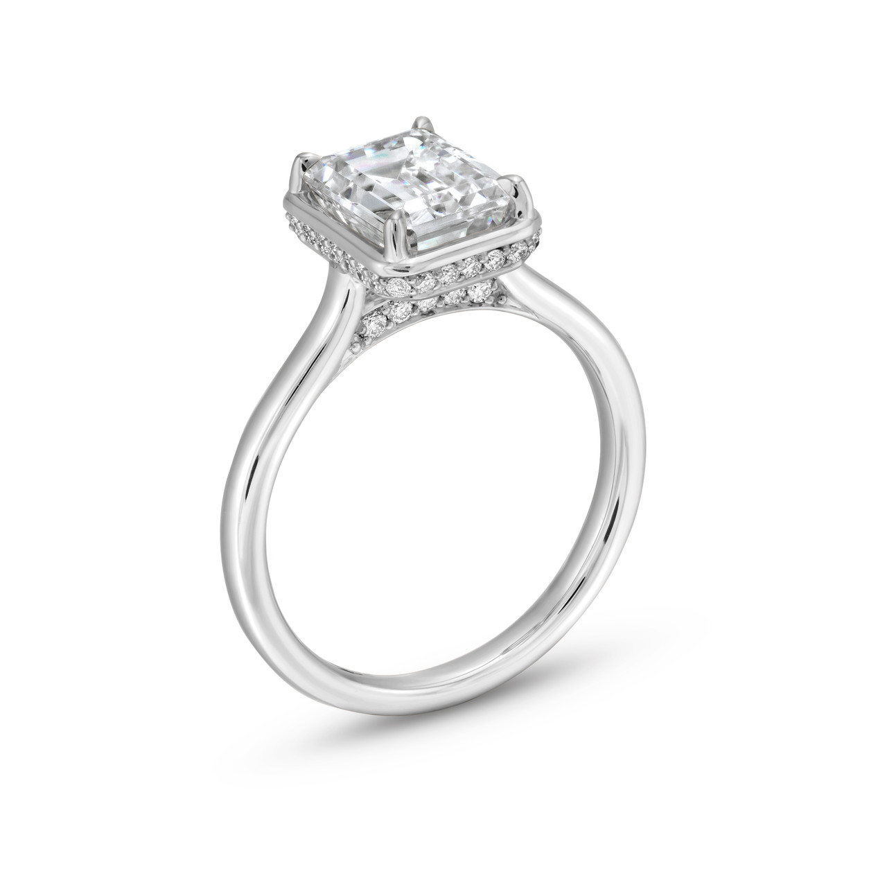 Uneek Under Halo Diamond Engagement Setting In White Gold 18K 1