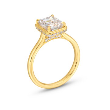 Uneek Under Halo Diamond Engagement Setting In Yellow Gold 18K