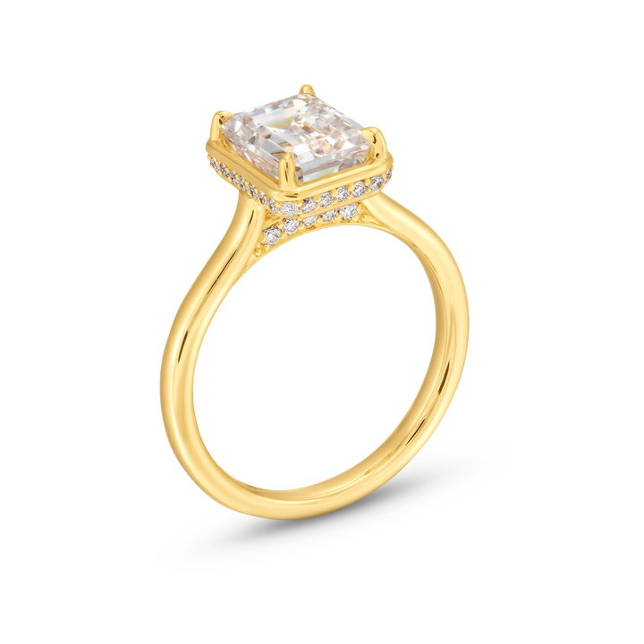 Uneek Under Halo Diamond Engagement Setting In Yellow Gold 18K