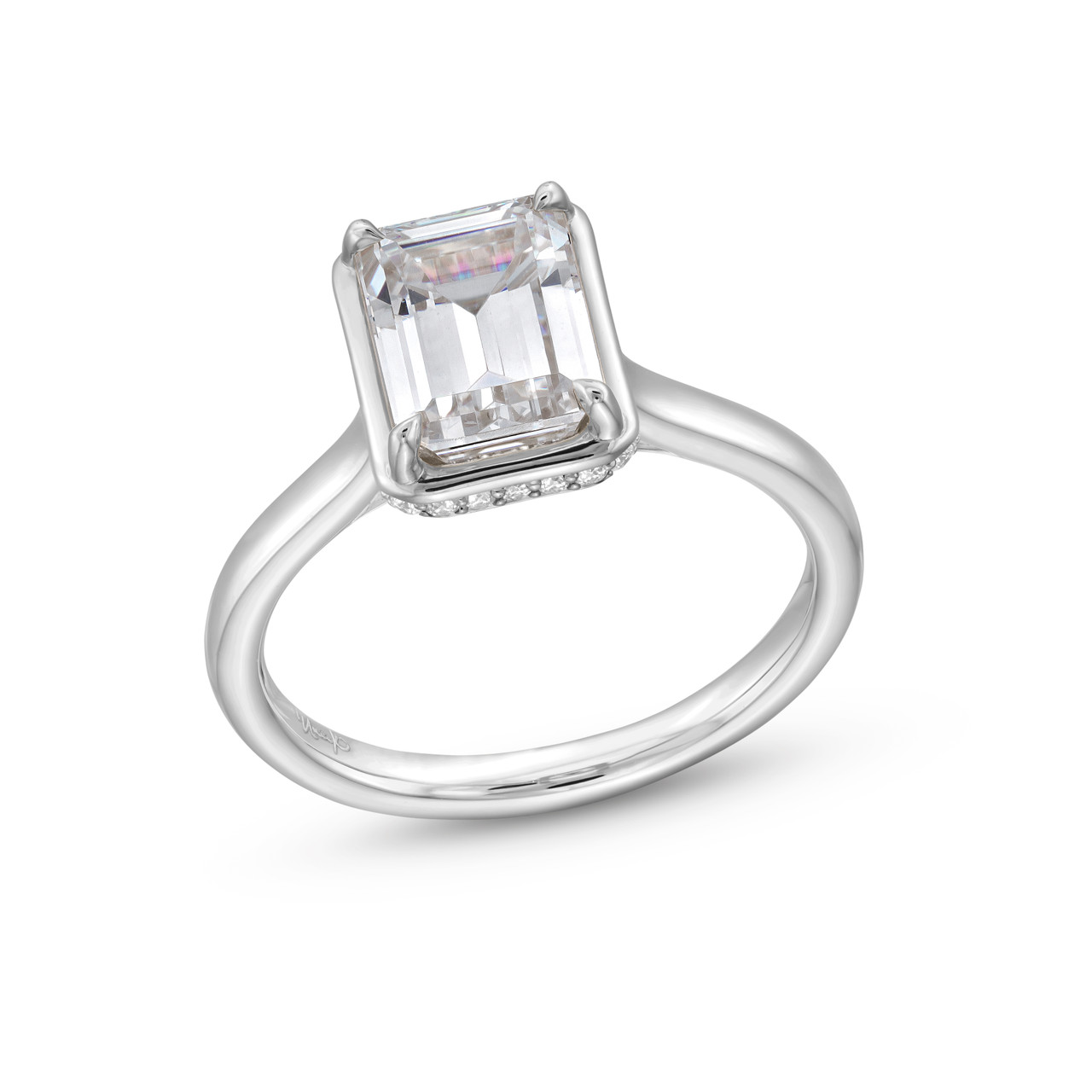 Uneek Under Halo Diamond Engagement Setting In White Gold 18K 2
