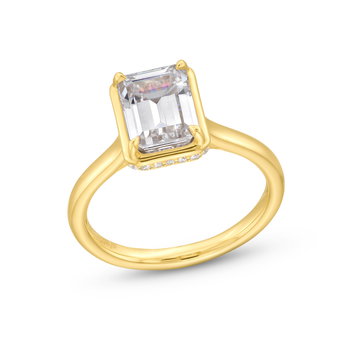 Uneek Under Halo Diamond Engagement Setting In Yellow Gold 18K
