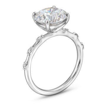 Uneek Six Diamond Engagement Setting In White Gold 18K