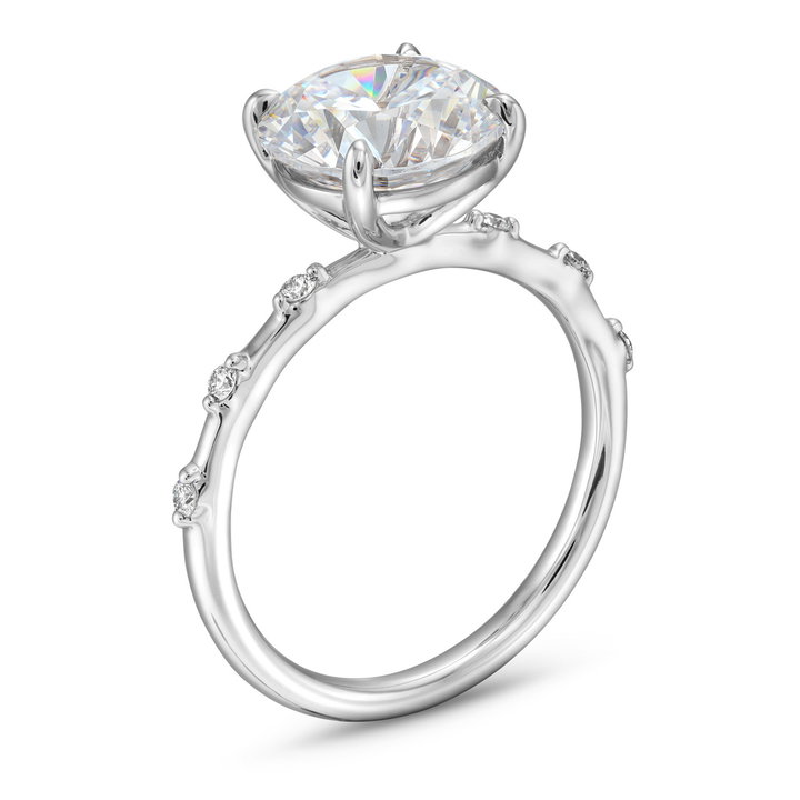Uneek Six Diamond Engagement Setting In White Gold 18K