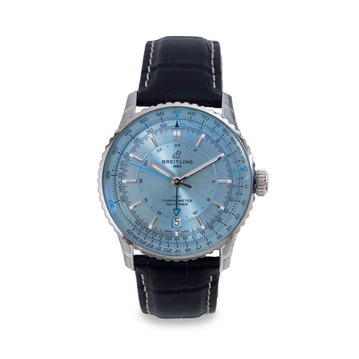 Breitling Navitimer Automatic GMT 41 Blue Dial Watch | Stainless Steel