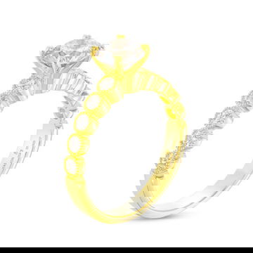 Yellow Gold Bezel Milgrain Engagement Setting (For 1ct Round)