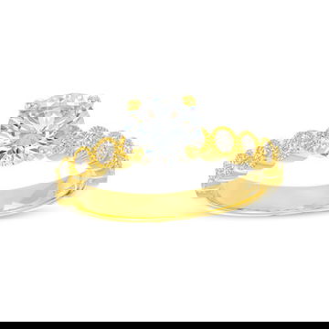 Yellow Gold Bezel Milgrain Engagement Setting (For 1ct Round)