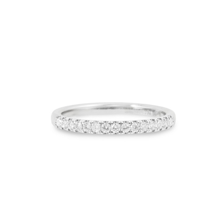 1/4 Way Diamond Wedding Band (0.25tw) In White Gold 14K