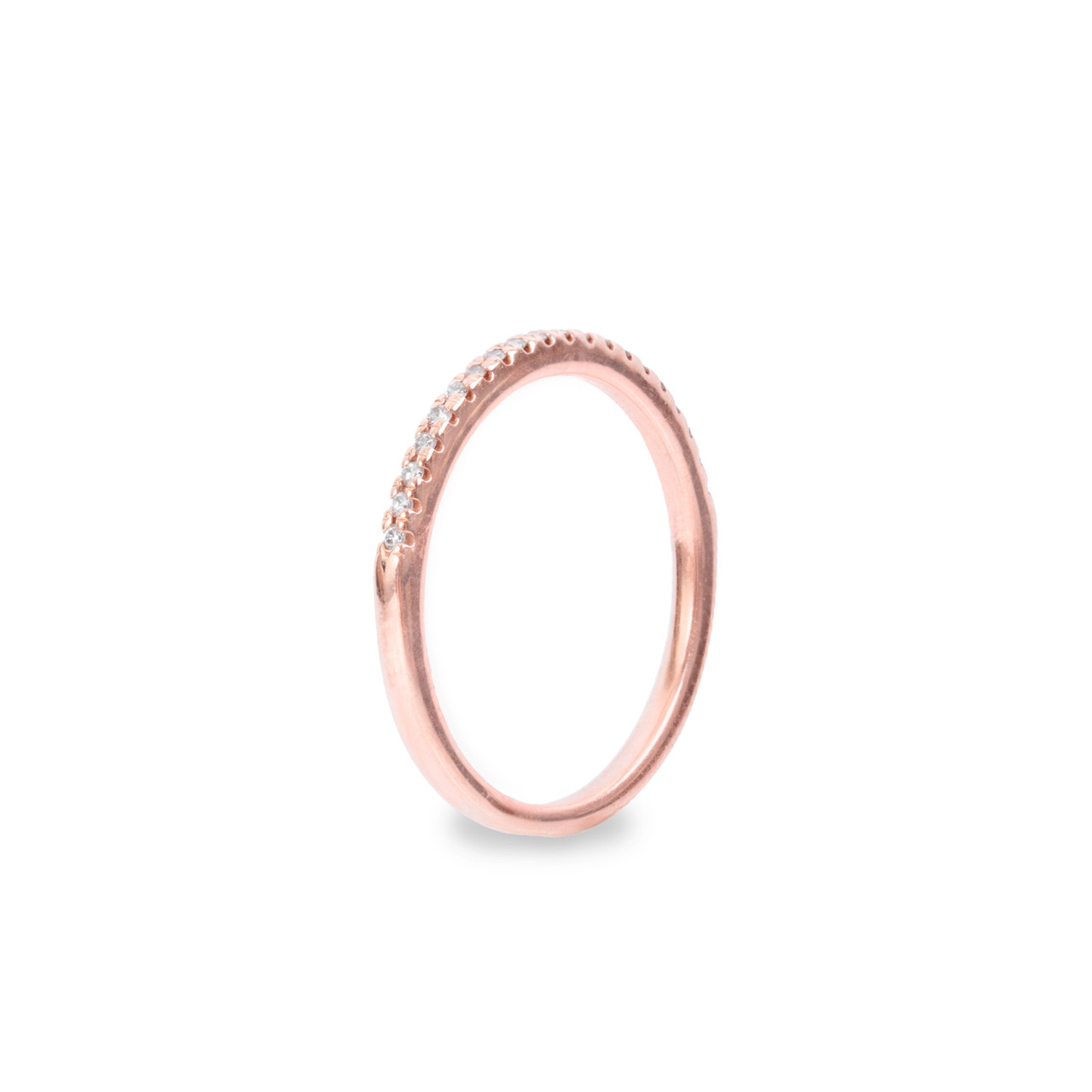 Rose Gold Shared Prong Diamond Wedding Band (0.15tw) 1