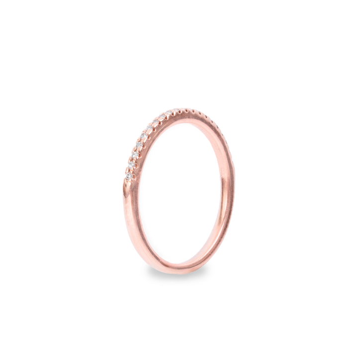 Rose Gold Shared Prong Diamond Wedding Band (0.15tw) In Rose Gold 14K