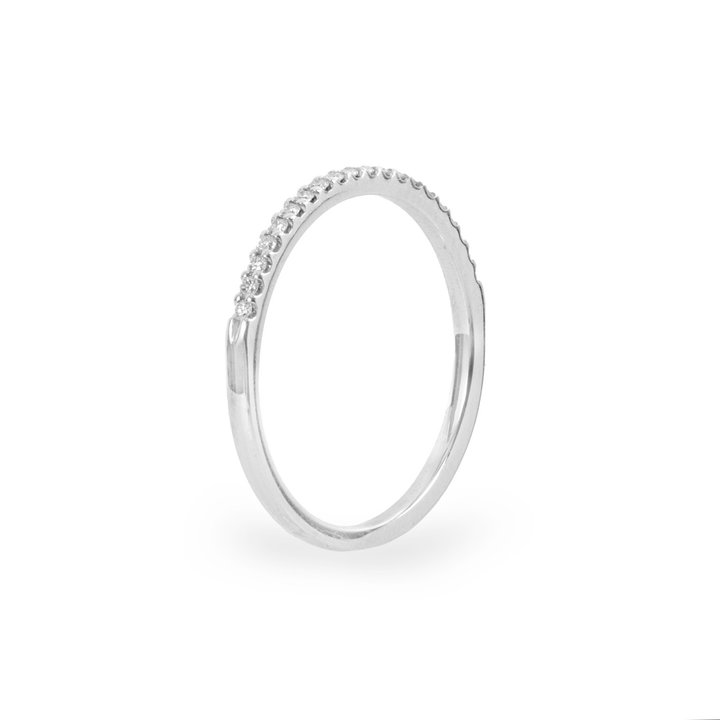 Shared Prong Diamond Wedding Band (0.15tw) In Solid 14K White Gold