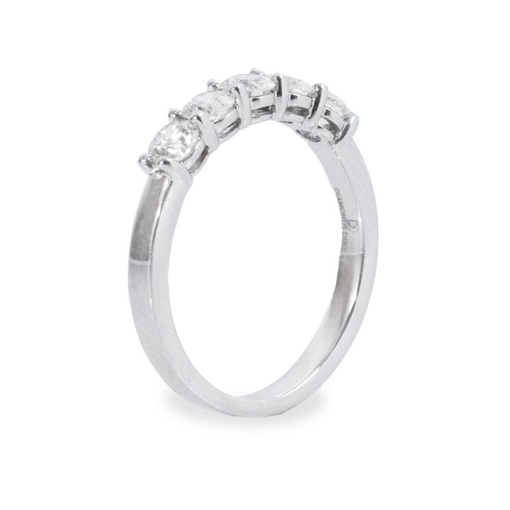 Shared Prong Diamond Wedding Band (0.75tw) In Solid 14K White Gold