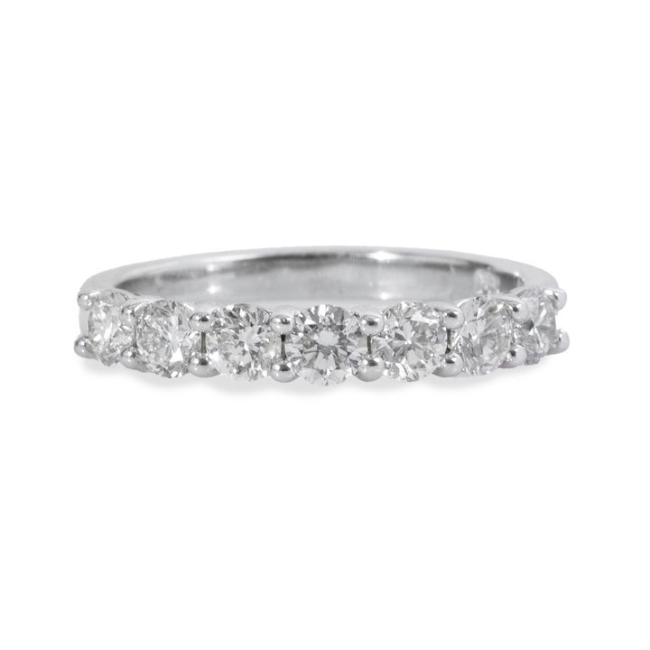 White Gold Shared Prong Diamond Wedding Band (0.92tw) In White Gold 14K