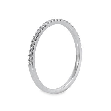 1/2 Way Diamond 1.5mm Wedding Band (0.20tw) In White Gold 14K