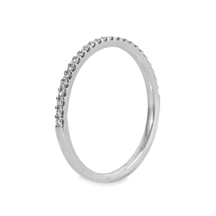 1/2 Way Diamond 1.5mm Wedding Band (0.20tw) In White Gold 14K