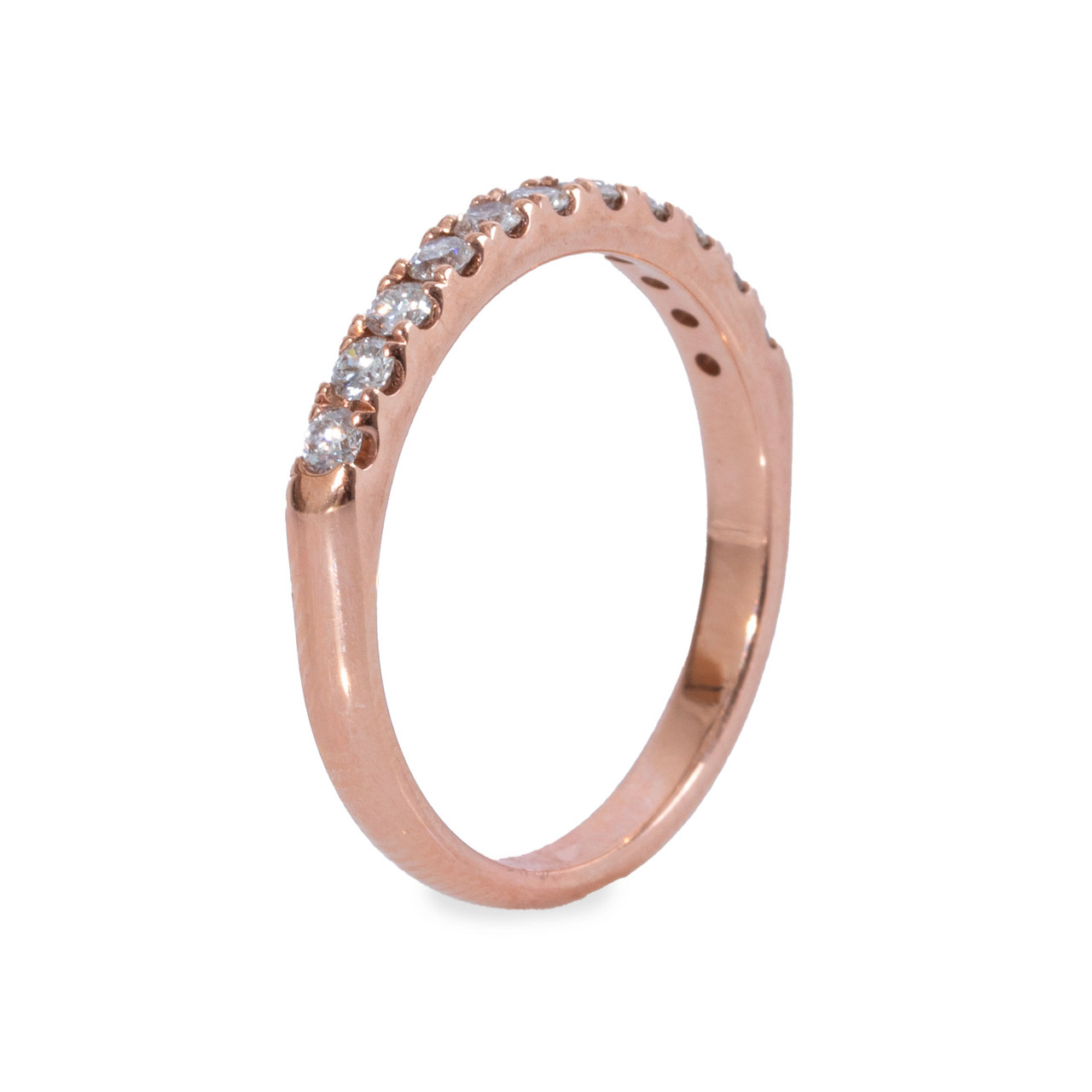 Rose Gold Shared Prong Diamond Wedding Band (0.33tw) 1