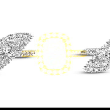 Cushion Lab Grown Diamond Halo Engagement Ring by Diamonds Direct Designs