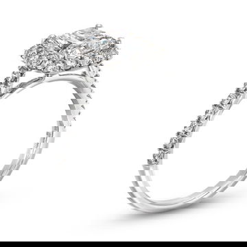 Cushion Lab Grown Diamond Halo Engagement Ring by Diamonds Direct Designs