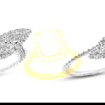 Cushion Lab Grown Diamond Halo Engagement Ring by Diamonds Direct Designs