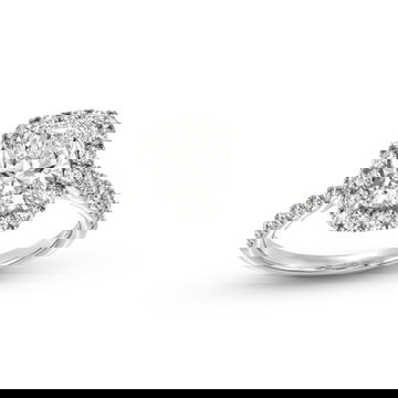 Cushion Lab Grown Diamond Halo Engagement Ring by Diamonds Direct Designs