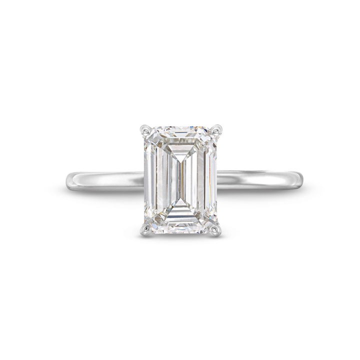 White Gold 14K Emerald Lab Grown Diamond Solitaire Engagement Ring By Diamonds Direct Designs