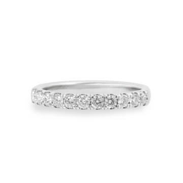 1/2 Way Shared Prong Diamond Wedding Band (0.44tw) In White Gold 14K