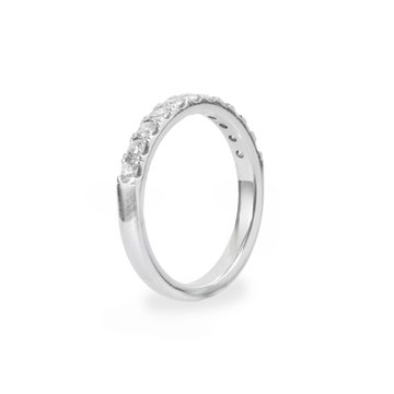 1/2 Way Shared Prong Diamond Wedding Band (0.44tw) In White Gold 14K