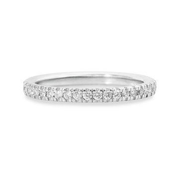 1/2 Way Diamond 2mm Wedding Band (0.20tw) In White Gold 14K