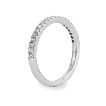 1/2 Way Diamond 2mm Wedding Band (0.20tw) In White Gold 14K