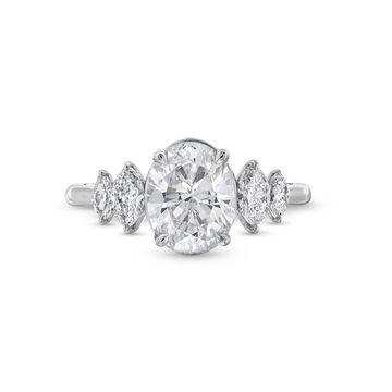 Uneek Graduated Five Diamond Engagement Setting In White Gold 18K