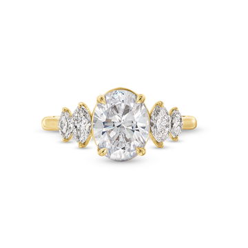 Uneek Graduated Five Diamond Engagement Setting In White Gold 18K