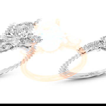 Uneek Marquise Round Side Stone Diamond Engagement Setting