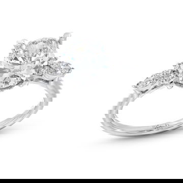 Uneek Marquise Round Side Stone Diamond Engagement Setting