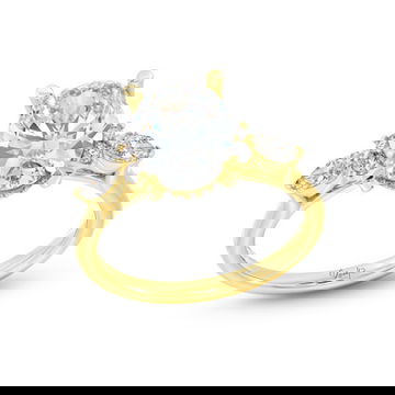 Uneek Marquise Round Side Stone Diamond Engagement Setting