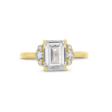 Uneek Side Cluster Diamond Engagement Setting In White Gold 18K
