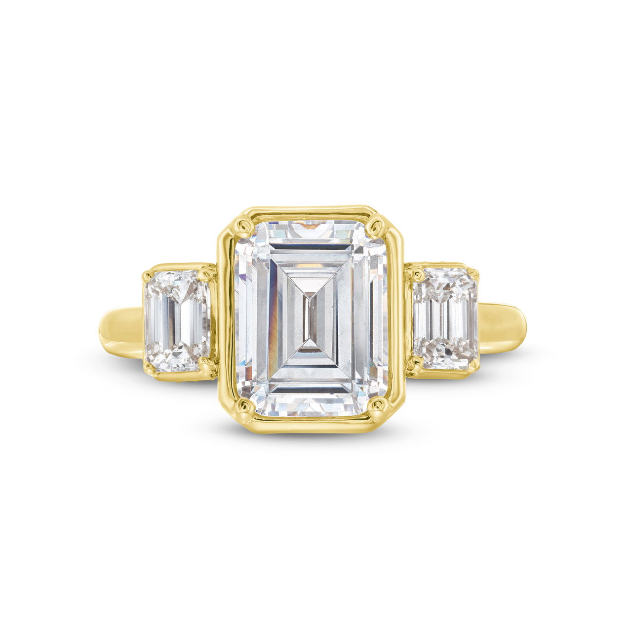 Uneek Emerald Side Stone Under Halo Engagement Setting 0