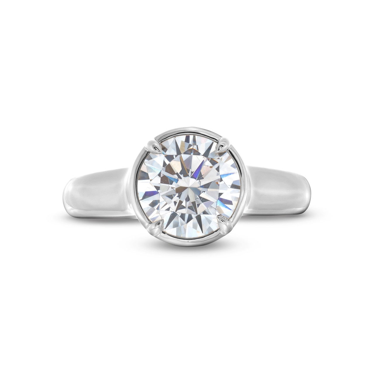 Uneek Round Diamond Under Halo Engagement Setting 0
