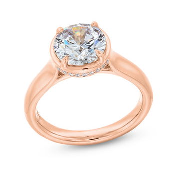 Uneek Round Diamond Under Halo Engagement Setting