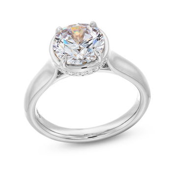 Uneek Round Diamond Under Halo Engagement Setting