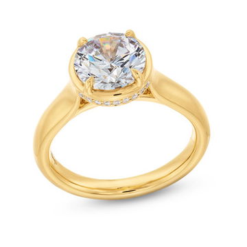 Uneek Round Diamond Under Halo Engagement Setting