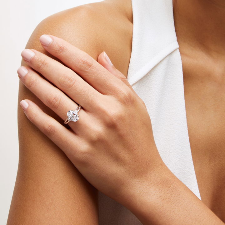 White Gold 18K Uneek Split Cluster Diamond Engagement Setting