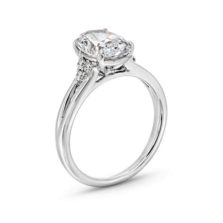 White Gold 18K Uneek Split Cluster Diamond Engagement Setting