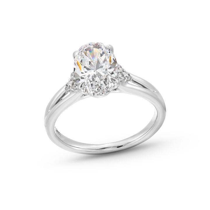 White Gold 18K Uneek Split Cluster Diamond Engagement Setting