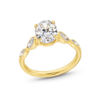Uneek Horizontal Marquise Bezel Diamond Engagement Setting