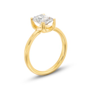 Uneek U-Prong Solitaire Engagement Setting In Yellow Gold 18K