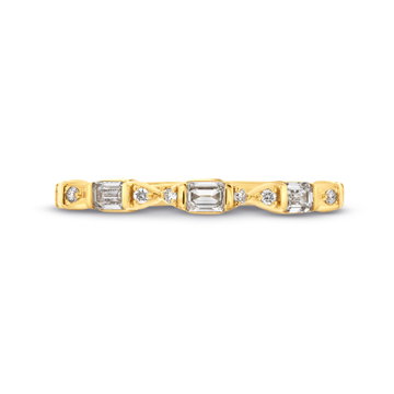 A. Jaffe Emerald Round Diamond Wedding Band